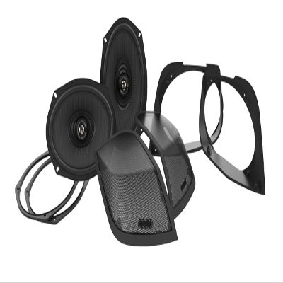 Hogtunes Retro 692 LID-RM Saddlebag Lid Speaker Adaptors with 400 Watt XL Series 6"x9" Speakers (2 Pack), Fits 2014-2024 Harley-Davidson Motorcycles