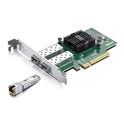 10Gb SFP+ RJ45 Transceiver with 10G Network Card, 10Gbase-T Moudle for Cisco, 10G Dual SFP+ NIC Compare to Intel X520-DA2, Support Windows, Linux, Vmware
