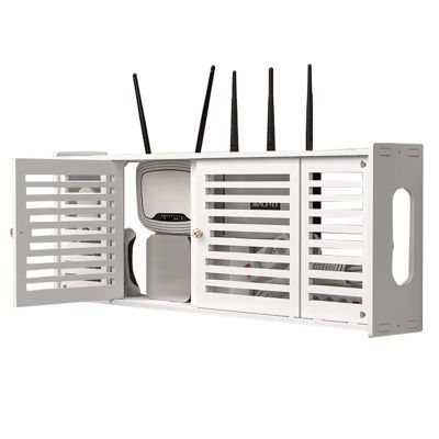 Fodalob Cable Management Box Wall-Mounted WiFi Storage Box and Cover for TV Wires, Computer, Router, USB Hub and Under Desk Power Strip - White, 29.9x4.7x11inches