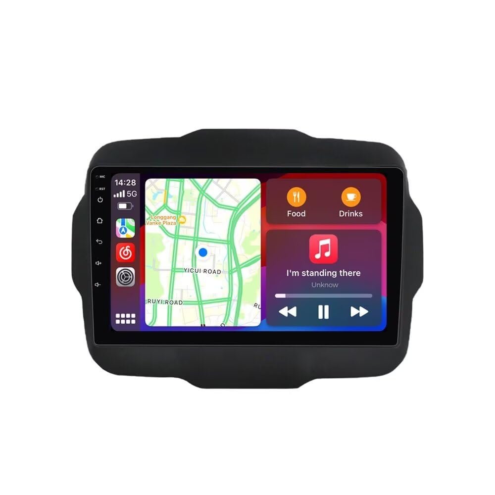 Car Stereo Radio for Jeep Renegade 2015 2016 2017 2018 2019 2020 - Biorunn Wireless Wired Carplay and Android Auto GPS Navigation - (4GB+32GB) Head Unit 9 Inch Blu-etooth RDS FM AM DSP