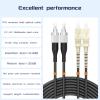 Buacoz SC/UPC to FC/UPC Fiber Optic Cable, 150Meter/492ft OM2 Multimode Duplex 50/125m, TPU Outdoor Armored Internet Fiber Optic Jumper Optical Patch Cord LSZH Black view 2