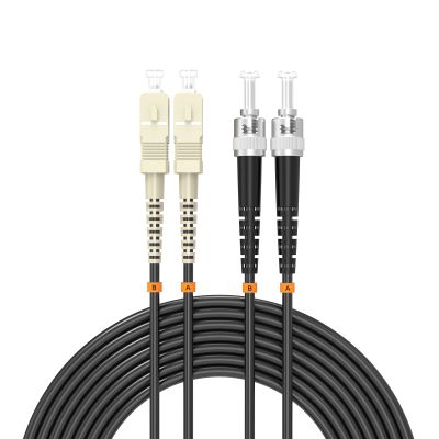 Buacoz SC/UPC to ST/UPC Outdoor Aromred Fiber Optic Cable 6Meter/19ft, Multimode Duplex 50/125m OM2 Fiber Optic Jumper Optical Patch Cord LSZH Black