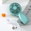 JENPECH Handheld Small Fan, Portable USB Rechargeable, Summer Student Dormitory Desktop Mini Fan, Daily Use Green view 4