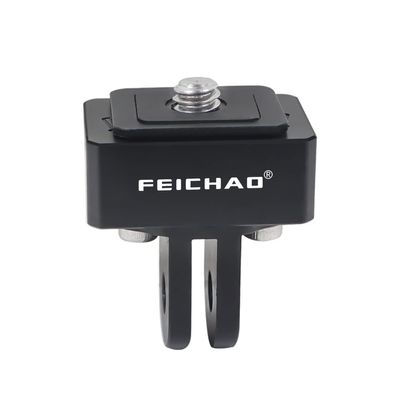 FEICHAO V-Type Quick Release Plate 1/4'' to 2/3-Card Slot Tripod Base Mount Adapter Compatible with Hero 13, OSMO 360 SLR Camera Cage Gimbal Accessories (Plate+Two-Card Slot Adapter)