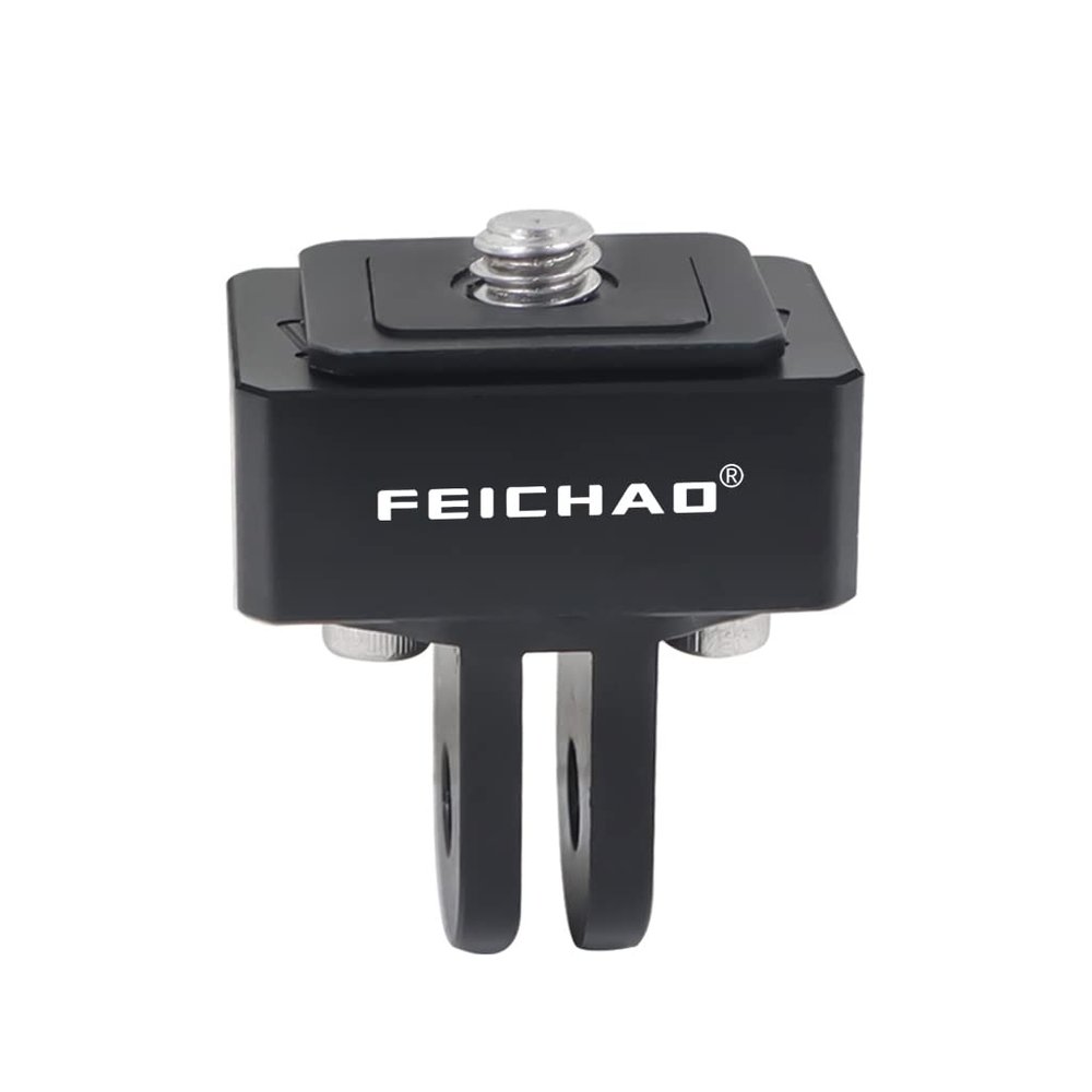 FEICHAO V-Type Quick Release Plate 1/4'' to 2/3-Card Slot Tripod Base Mount Adapter Compatible with Hero 13, OSMO 360 SLR Camera Cage Gimbal Accessories (Plate+Two-Card Slot Adapter)