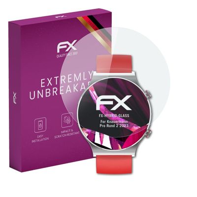 atFoliX Plastic Glass Protective Film compatible with Knauermann Pro Rund 2 2023, 9H Hybrid-Glass FX Screen Protector