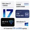 HP Flagship Laptop, 17.3" HD+ Touchscreen, Intel Core i7-1355U, 64GB RAM, 1TB SSD, Backlit KB, Fingerprint Reader, Wi-Fi, Windows 11 Home, Silver, Bundle with PCO Laptop Cooler & Thunderobot Mouse view 2