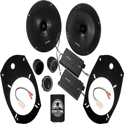 KICKER Speakers 6.5 inch for Dodge Charger 2011-2023 Upgrade Kit - Pair of CS Series with Adapters and Harness, Component 6 1/2 Car Audio Front Door or Rear Deck Speaker CSS65, 46CSS654