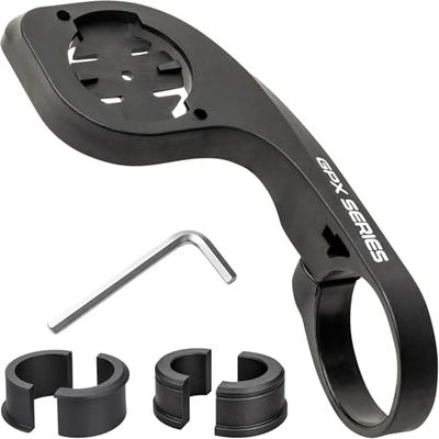 Night Provision GPX Series Out Front Bike Computer Mount for Garmin Edge 830 820 810 800 530 520 Plus 520 510 500 200 130 25 GPS, Compatible with 31.8mm 25.4mm Handlebars, Quarter Turn & Twist