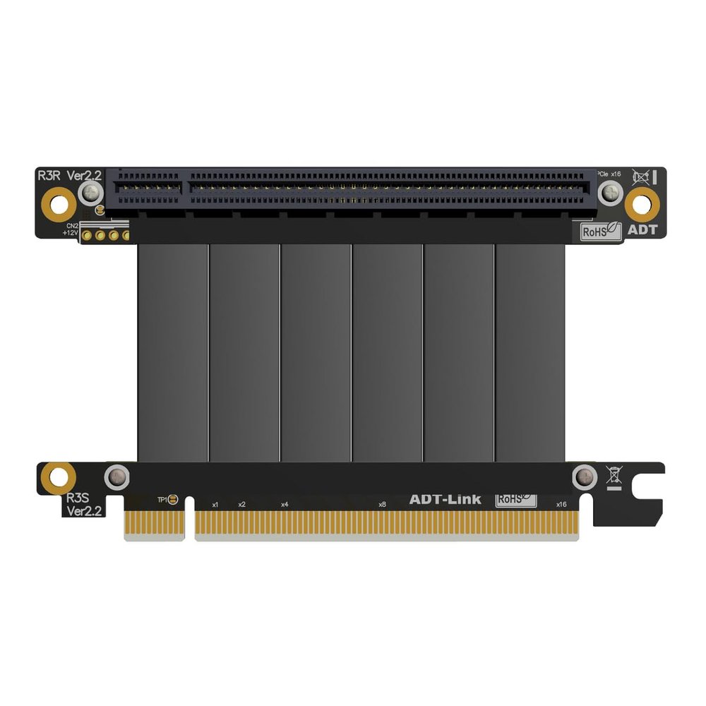 ADTLINK Full Speed 3.0 PCIE X16 Riser Cable Graphics Card Extension Cable PCI Express Riser Extender for GPU 15/30/40/50cm (5cm, R33SR)