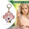 Leather Keychain Case Holder Compatible with Apple AirTag, GPS Airtag Keychain Finder Tracker with Key Ring, Anti-Scratch Protective Air Tag Cover for Keys, Wallet(Pink Parrot) view 2