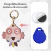Leather Keychain Case Holder Compatible with Apple AirTag, GPS Airtag Keychain Finder Tracker with Key Ring, Anti-Scratch Protective Air Tag Cover for Keys, Wallet(Pink Parrot) view 4
