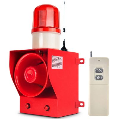 Y DIANS S Remote Control Alarm Siren 2000m 130dB Sound Light Alarm Outdoor Industrial Security Siren Horn Waterproof Emergency Strobe Warning Light Tone Volume Adjustable AC380V