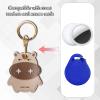 Leather Keychain Case Holder Compatible with Apple AirTag, GPS Airtag Keychain Finder Tracker with Key Ring, Anti-Scratch Protective Air Tag Cover for Keys, Wallet(Brown Cow) view 4