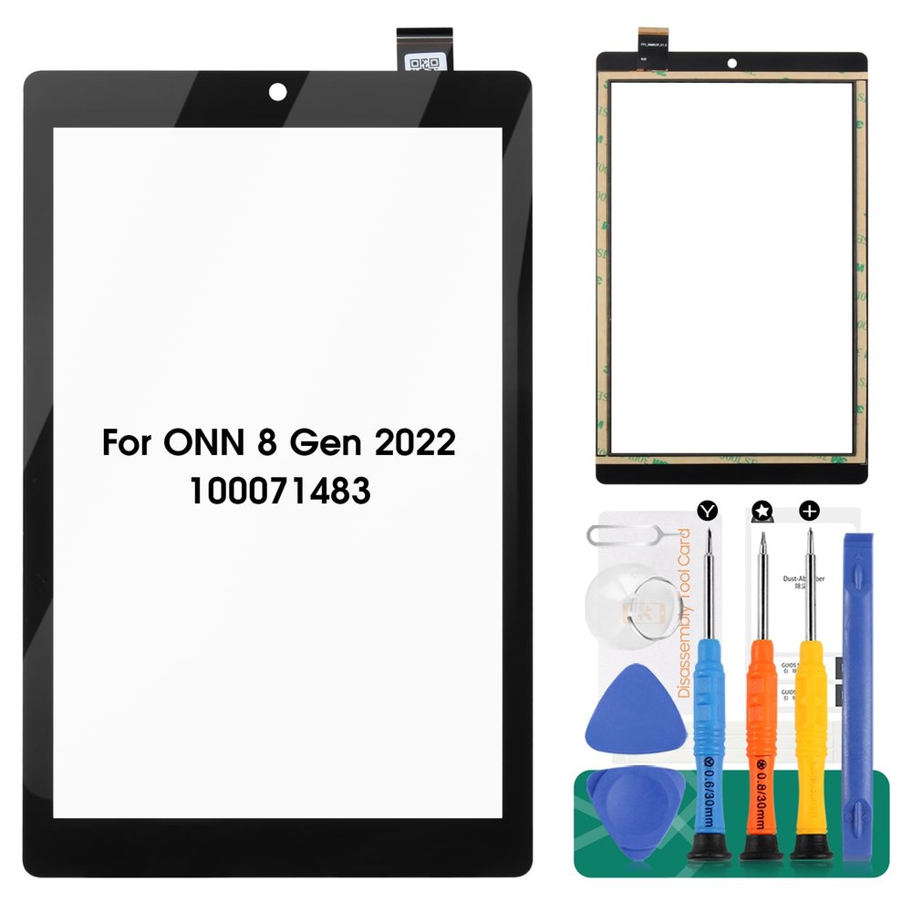 for ONN 8 Gen 2022 100071483 Screen Replacement for ONN 100071483 8" Tablet Digitizer Replacement 100071483 Touch Screen Replacement 8 Gen 2022 Sensor Black(No LCD Display)