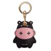 Leather Keychain Case Holder Compatible with Apple AirTag, GPS Airtag Keychain Finder Tracker with Key Ring, Anti-Scratch Protective Air Tag Cover for Keys, Wallet(Black Cow) view 1