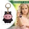 Leather Keychain Case Holder Compatible with Apple AirTag, GPS Airtag Keychain Finder Tracker with Key Ring, Anti-Scratch Protective Air Tag Cover for Keys, Wallet(Black Cow) view 2