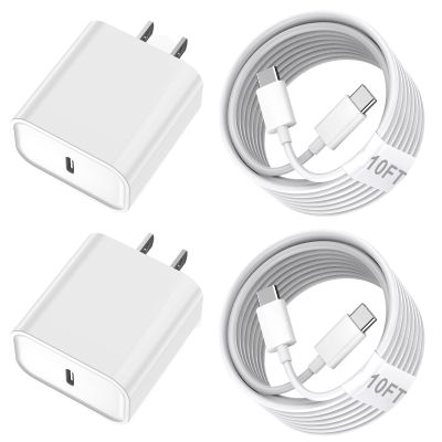 10FT Apple 16/15 Pro Max Charger Fast Charging, 2-Pack Long 10Foot USB C Cable iPhone Charger Cord 20W Quick Fast UBS C Charging Block for iPhone 16/16e/16 Plus/16 Pro/15 Pro/15 Plus,iPad Pro/Air/Mini