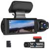 CAMECHO Dual Dash Cam 1080P Front and Inside Dash Camera for Cars 2 Channel Dashcam, 3.16" IPS Screen, IR Night Vision, Loop Recording, 24hr Parking Mode, Car Camera with 32GB TF Card Driving Recorder view 1