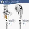 LukLoy Stainless Steel Shampoo Bowl Hose, 1/4" Thread Water Pipe to 1/2" Thread Sprayer Head for Barber Shop & Salon Sink Replacement Part for Shampoo Bowl Faucet and Sprayer, 47" Long view 3