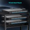 48 Port Gigabit PoE Switch Unmanaged with 48 Port IEEE802.3af/at PoE+@400W, 2 x 1G SFP, NICGIGA 50 Port Network Power Over Ethernet Switch, Desktop/Rackmount view 4