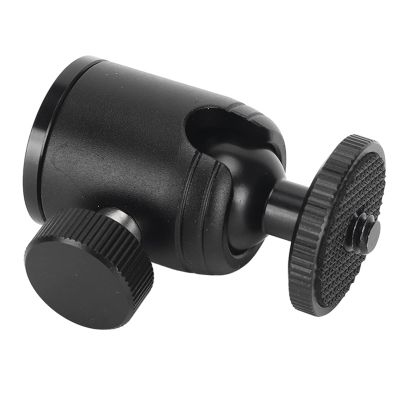 Tripod Head, Camera Tripod Ball Head, 360 Rotating Aluminum Alloy Tripod Mount Ball Head with 1/4inch Removable Hot Shoe and Rubber Pad Holder for DSLR Camera