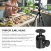Tripod Head, Camera Tripod Ball Head, 360 Rotating Aluminum Alloy Tripod Mount Ball Head with 1/4inch Removable Hot Shoe and Rubber Pad Holder for DSLR Camera view 2