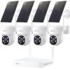 Kittyhok Solar Security Cameras Wireless Outdoor, 360 Pan & Tilt Home Security Camera, No Subscription, 2K Clarity, Color Night Vision, WiFi6 NVR with 64GB microSD Card, Local Storage, 5G & 2.4G WiFi view 1