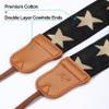 Padwa Lifestyle Pentagram Embroidered Camera Strap - Double Layer Cowhide Ends,2" Cotton Woven Camera Straps, Adjustable Vintage Neck & Shoulder Strap for All DSLR Cameras,Great Gift for Photographers view 2