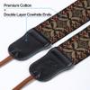Padwa Lifestyle Mystic Grey Embroidered Camera Strap - Double Layer Cowhide Ends,2" Cotton Woven Camera Straps, Adjustable Vintage Neck&Shoulder Strap for All DSLR Cameras,Great Gift for Photographers view 2