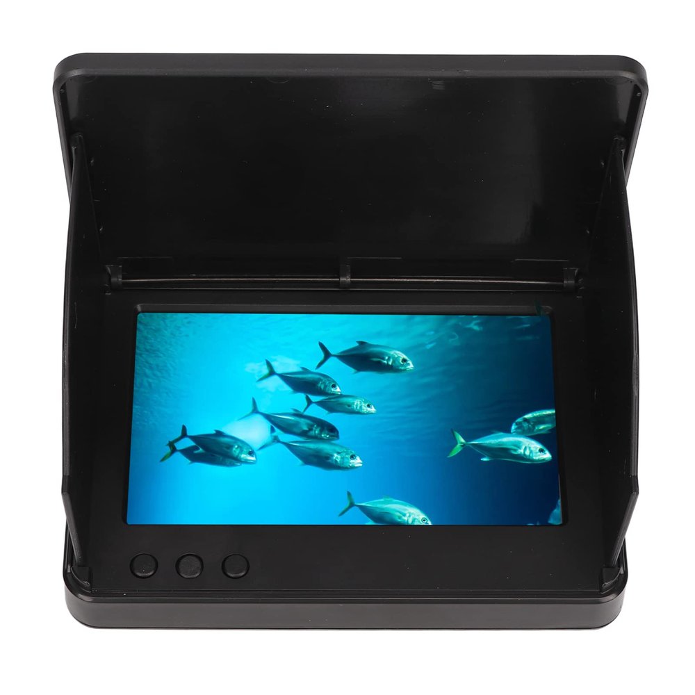 Underwater Fishing Camera, Portable Video Fish Finder with 5 HD Monitor, LCD Visual Fish Detector, 2500cd Brightness, 30m for Ice,Lake and Boat Fishing