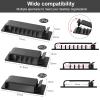 Halsouy Cable Management Clips, 20Pcs Cord Organizers Wire Clips Cord Holder for TV PC Ethernet Cable Desk Home Office (Black) view 2