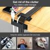 Halsouy Cable Management Clips, 20Pcs Cord Organizers Wire Clips Cord Holder for TV PC Ethernet Cable Desk Home Office (Black) view 3