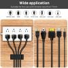 Halsouy Cable Management Clips, 20Pcs Cord Organizers Wire Clips Cord Holder for TV PC Ethernet Cable Desk Home Office (Black) view 4
