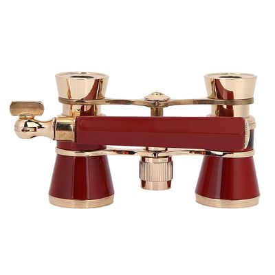 Binocular Opera Glasses Telescope Binoculars 3X25, Mini Theater Glasses Portable with Carry, Compact Theater Binocular with Adjustable Holding Handle Vintage (Red)