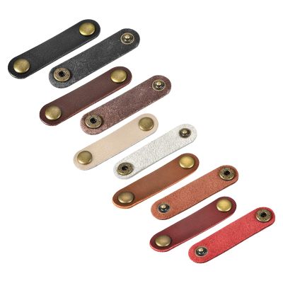 MECCANIXITY Pack of 10 Leather Cable Straps Cord Organizer Cable Ties Portable Cable Management for USB Cable, Headphone Wire, 5 Colors
