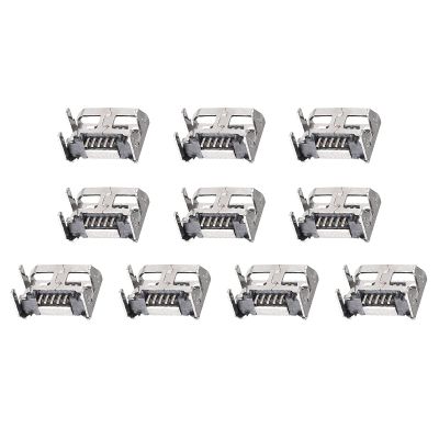 Rebower USB Connector PCB 5 Pin DIP 180 Degree Micro 24 Female Socket Plug [for Electronics Power Port Repair] - 1A / Silver Black / 20Pcs