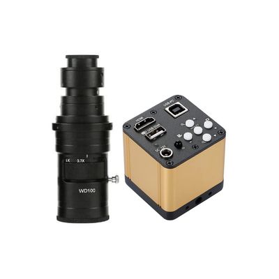 1080P HDMI USB Industrial Microscope Camera with U Disk Video Recorder and 200X C-Mount Lens for Welding Repair