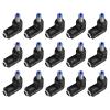 Rebower DC Male to Female Power Jack Connector 90 Degree Angle Plug Adapter [for CCTV Home Security] - 5.5x2.1mm / Black Blue / 15Pcs view 1