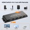 8K HDMI 2.1 Switch 4 in 1 Out, FERRISA 4K@120Hz HDMI Switcher Selector 4 Port with IR Remote Support 8K@60Hz, Auto Switch, HDCP 2.3, HDR 10+, VRR, CEC for Xbox, PS5, Fire Stick, Projector view 2