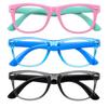 Okany Blue Light Glasses for Kids 3 Pack Blue Light Blocking Glasses for Teen Boys Girls Age 3-10,Computer Screen Gaming TV Phone Glasses Anti Glare,UV & Eye Strain (Grey Black+Pink Green+Blue) view 1