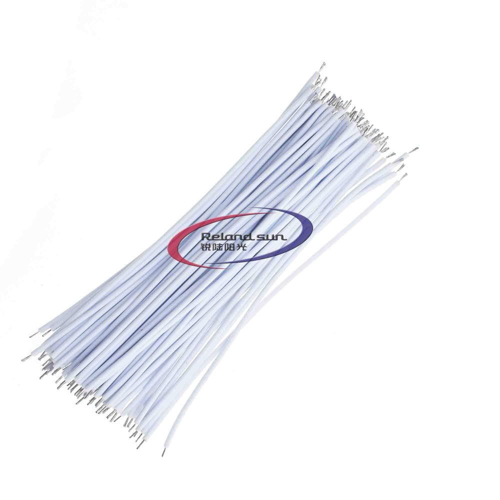 100PCS Breadboard PCB Solder Cable 24AWG 10CM Fly Jumper Wire Cable Conductor Wires 1007 24AWG Connector Wire (White)