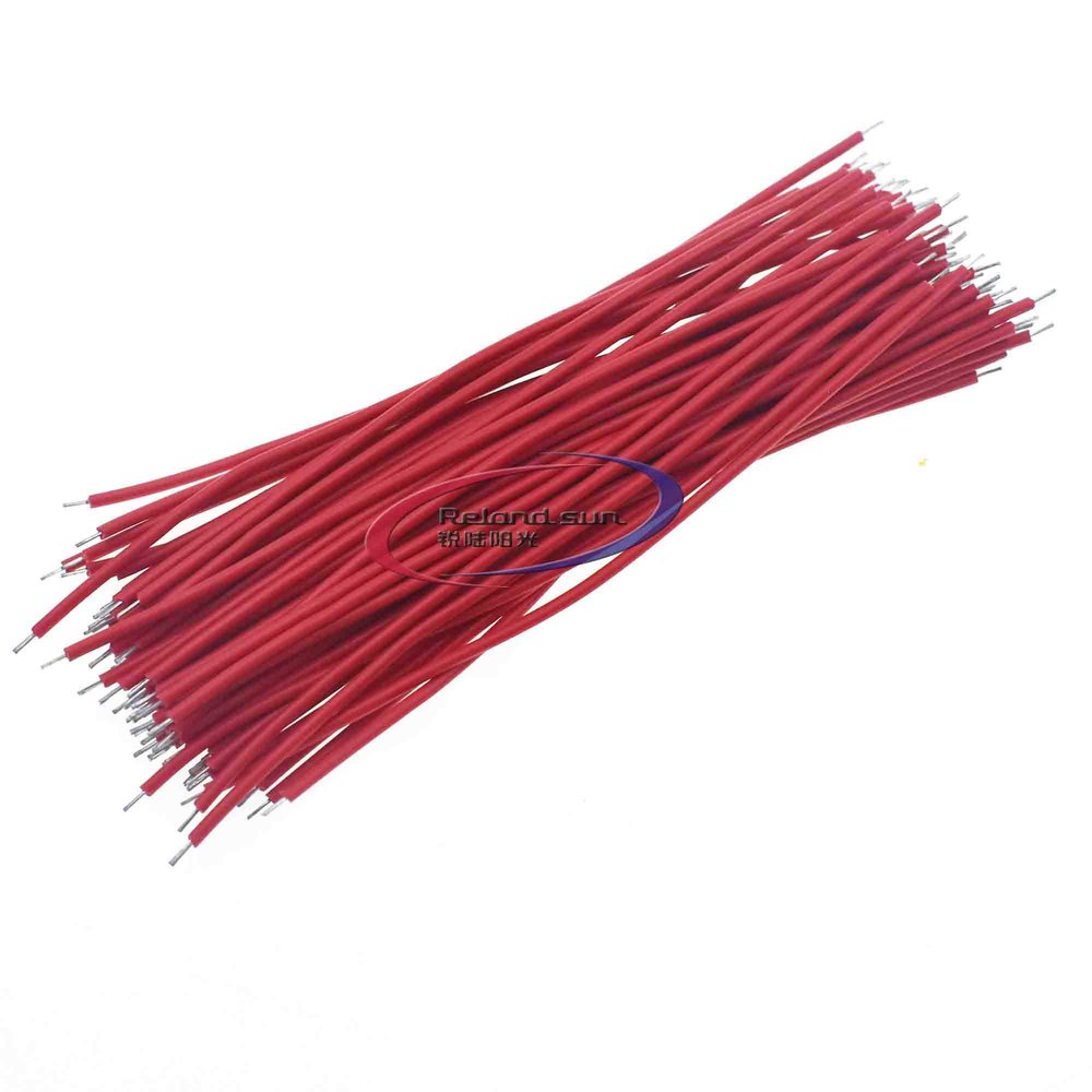 100PCS Breadboard PCB Solder Cable 24AWG 10CM Fly Jumper Wire Cable Conductor Wires 1007 24AWG Connector Wire (Red)