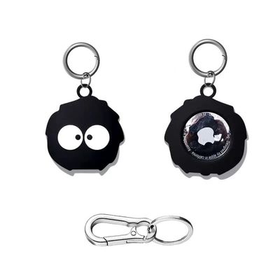 Cute Waterproof Holder Keychain for Air Tag Dog Collar Tracker,Protective Cover for Airtag Key Chain (blackBriquette)