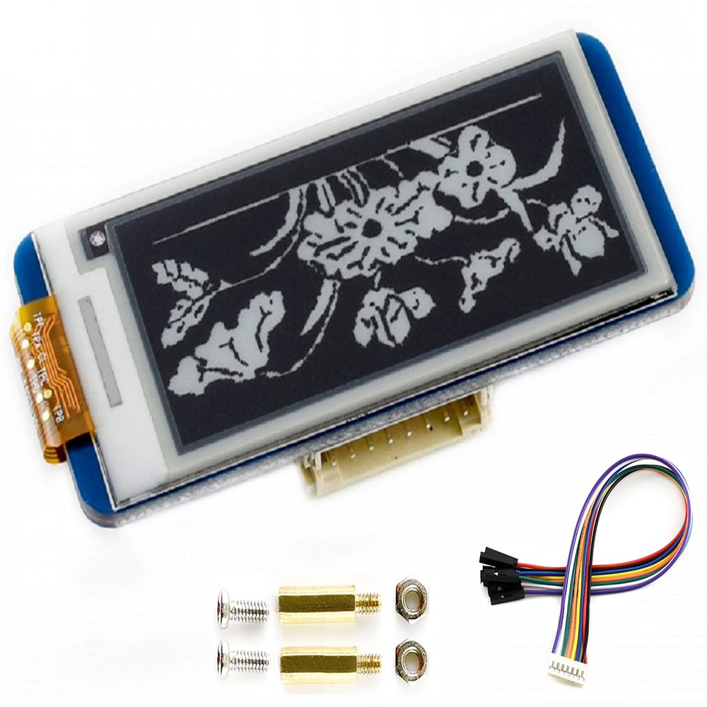 waveshare 2.13inch E-Paper Display HAT for Raspberry Pi 4B/3B+/3B/2B/Zero/Zero W/Zero WH and Jetson Nano,250x122 Pixel Black,White Two-Color E-Ink Display SPI Interface Support Partial Refresh