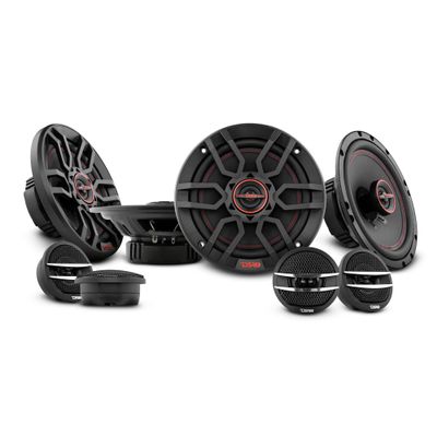 DS18 Car Door Speakers Bundle - 4X 6.5 2-Way Coaxial Speakers with Grills 150 Watts Peak and 4X 2 Tweeter PEI Dome Ferrite 200 Watts Peak 4 Ohms - Replacement Speakers in Car Audio Sound System