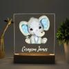Personalized night light for kids, Elephant night light for nursery, Elephant baby night light, Kids bedroom lamps boys, Elephant cute theme night light, Baby boy night light, New baby gift view 1