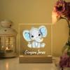 Personalized night light for kids, Elephant night light for nursery, Elephant baby night light, Kids bedroom lamps boys, Elephant cute theme night light, Baby boy night light, New baby gift view 2