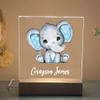Personalized night light for kids, Elephant night light for nursery, Elephant baby night light, Kids bedroom lamps boys, Elephant cute theme night light, Baby boy night light, New baby gift view 3