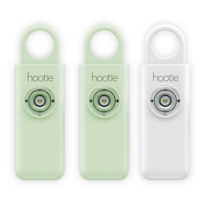Hootie Personal Keychain Alarm for Women, Men, and Kids Protection - Hand Held Safety Siren, Mint and White (3 Pack)